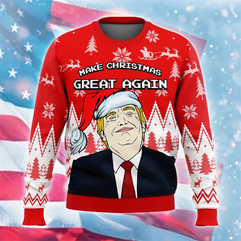 New Donald Trump  3D Printed Sweater Man Women Trump Funny Christmas Streetwear Sweatshirts Men Clothing Pullovers Sweatshirt