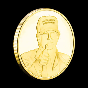 45th President of The United States Donald Trump Collectible Golden Plated Souvenir Coin Keep America Great Commemorative Coin