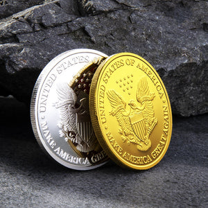 New President Trump Donald Trump Commemorative Coin Silver Gold Plated Eagle Medal Coin Donald J Trump "in God We Trust" Coins