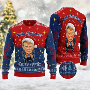 Donald Trump Graphic Men's Sweatshirt USA Patriotic Make America Great Again Men Pullover Ugly Christmas Sweater Tops Clothing