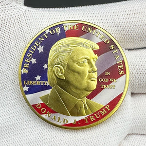 Donald Trump 2024 Gold Coin Collectibles President of The United States Liberty Commemorative Coin in Capsule Festival Gift