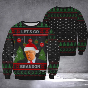 Women Man Ugly Christmas Sweater Funny Cute Trump 3D Printed Sweatshirts Men Support Trump Christmas Gift Sweater Coat Cheap Top