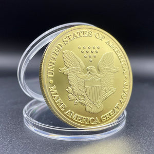 Donald Trump 2024 Gold Coin Collectibles President of The United States Liberty Commemorative Coin in Capsule Festival Gift