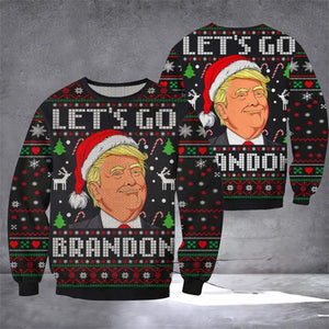 Women Man Ugly Christmas Sweater Funny Cute Trump 3D Printed Sweatshirts Men Support Trump Christmas Gift Sweater Coat Cheap Top