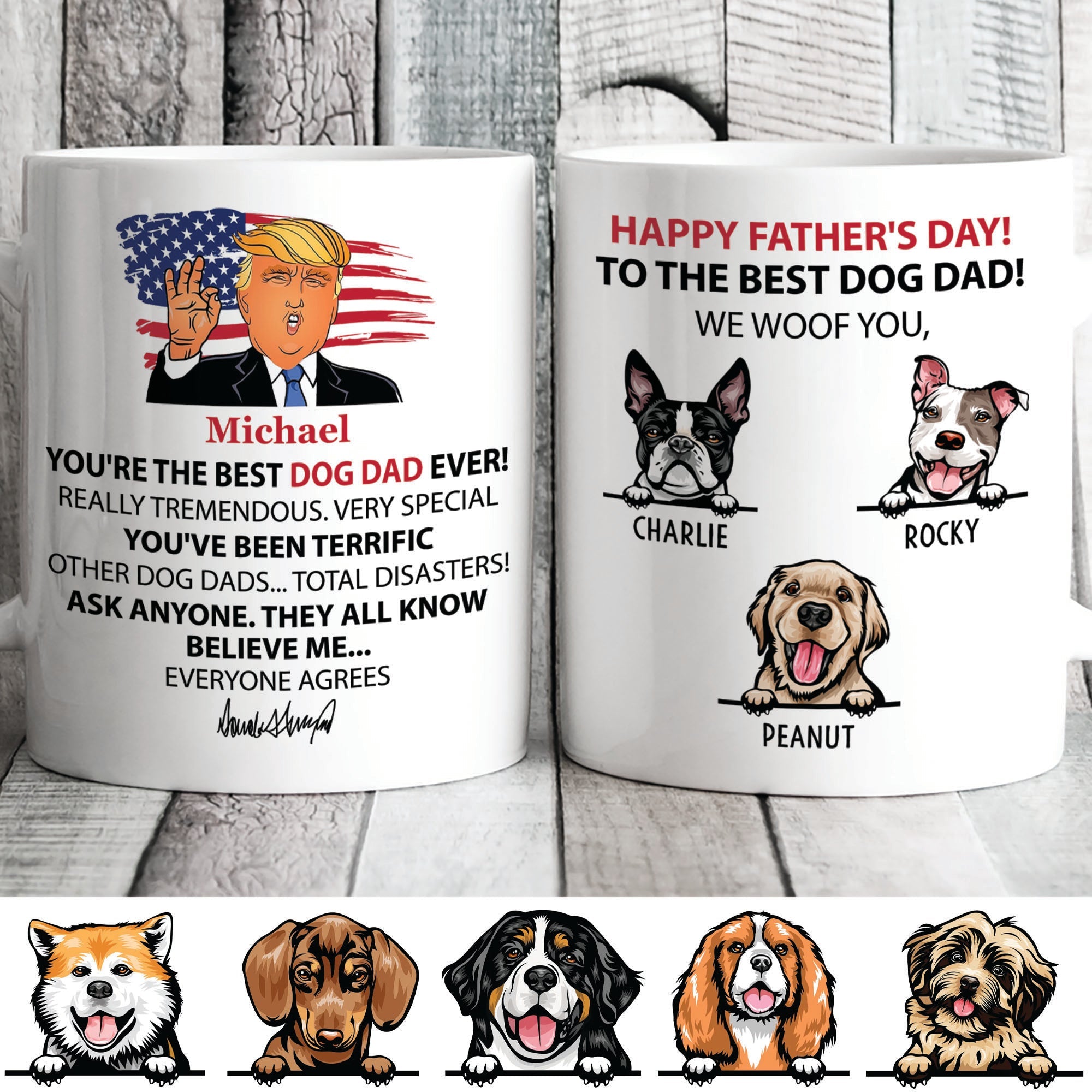 Best Dog Dad Ever Coffee Trump Mug - GOP