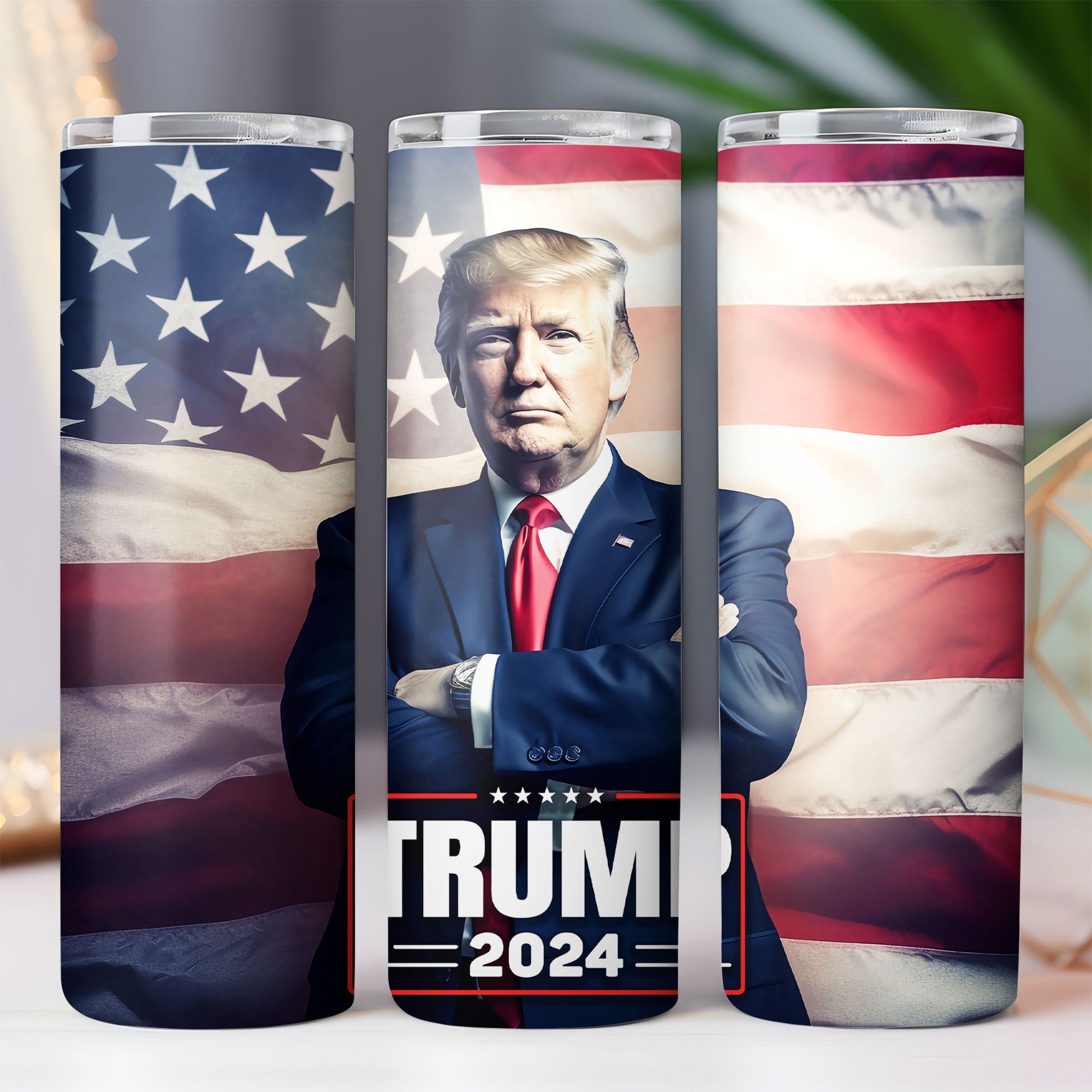 TRUMP 2024 | Donald Trump Homage | Donald Trump Fan Skinny Tumbler C926 - GOP 62441