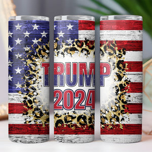 TRUMP 2024 USA Flag | Donald Trump Homage | Donald Trump Fan Skinny Tumbler C929 - GOP 62435