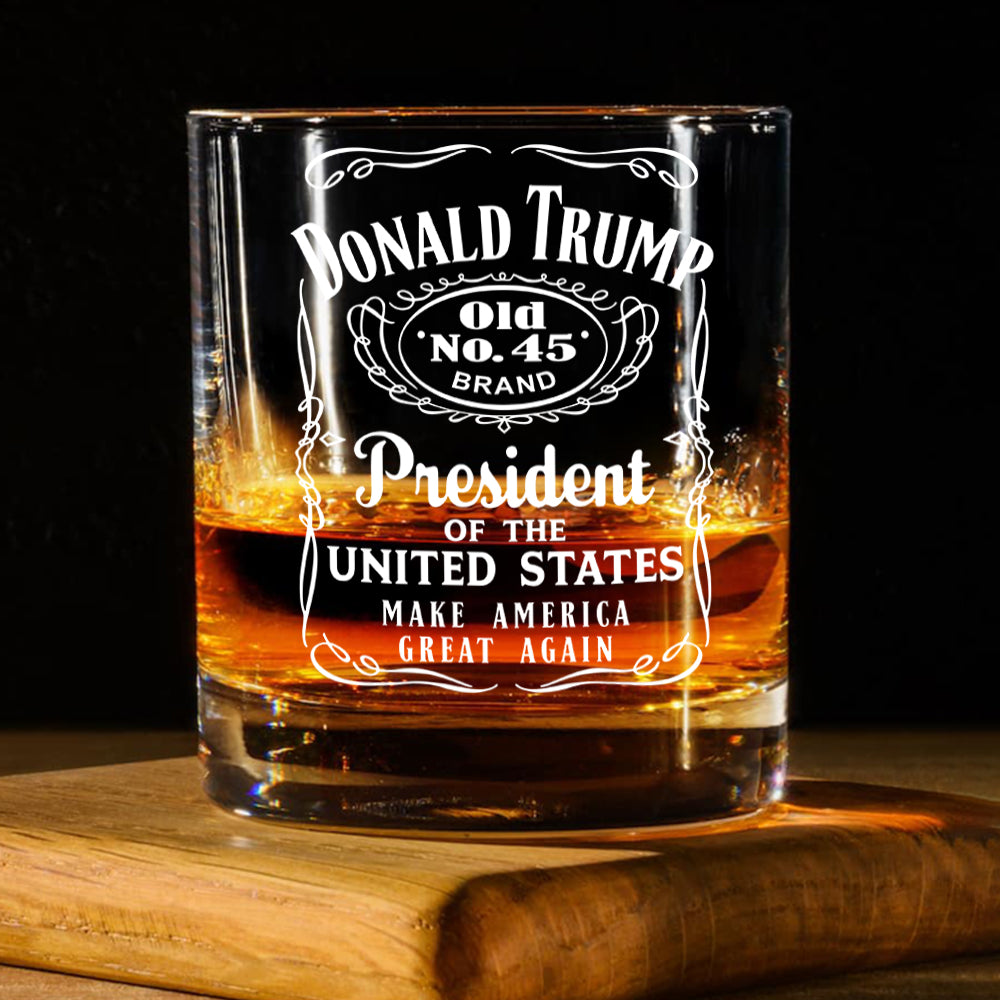 Donald Trump President Of United States Old No. 45 Rock Glass HO82 65284