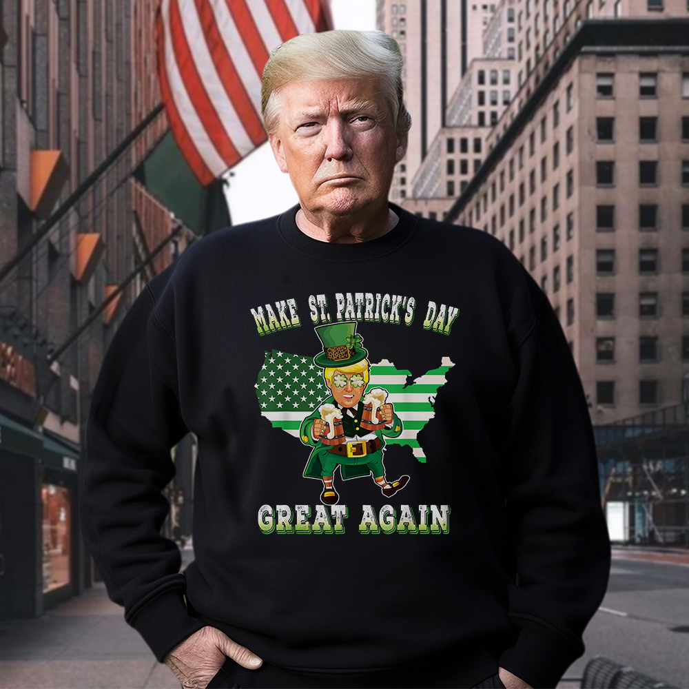 Make St Patrick's Day Great Again Trump Leprechaun Dark Shirt HO82 65598