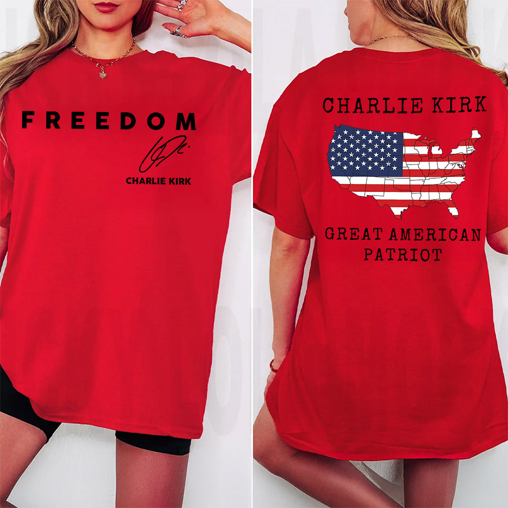 Great America Patriot Charlie Kirk Freedom Back & Front Shirt TH10 64567