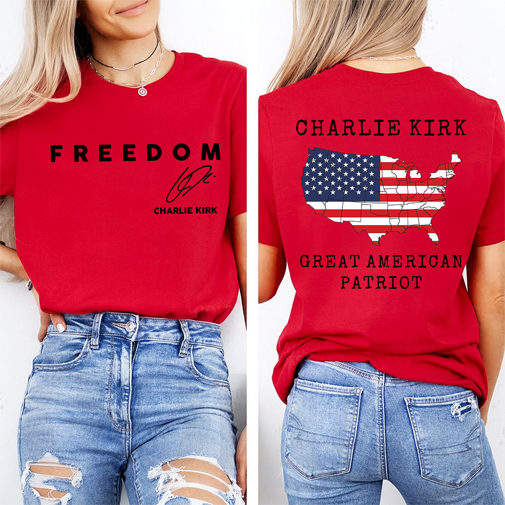 Great America Patriot Charlie Kirk Freedom Back & Front Shirt TH10 64567