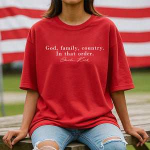 God, Family, Country Charlie Kirk Shirt TH10 64563