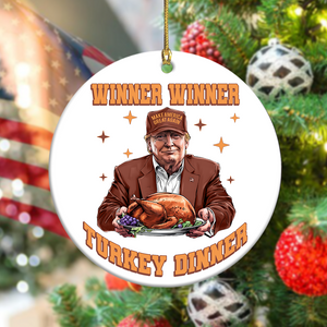 Trump Great Again Winner Turkey Dinner Ceramic Ornament LM32 63921