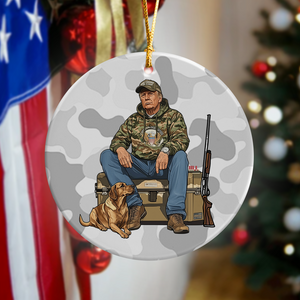 Trump Hunting Gear: Buck Around and Find Out Ceramic Ornament LM32 63843