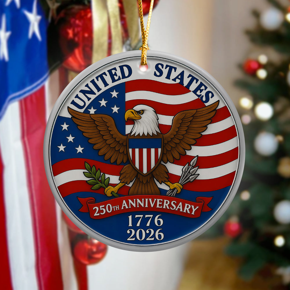 1776 -2026 American 250th Anniversary Eagle Ceramic Ornament CH07 896628