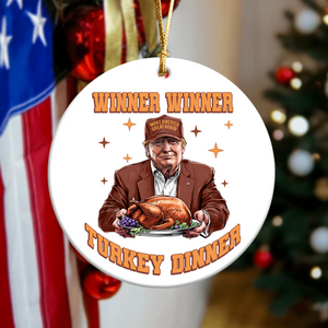 Trump Great Again Winner Turkey Dinner Ceramic Ornament LM32 63921