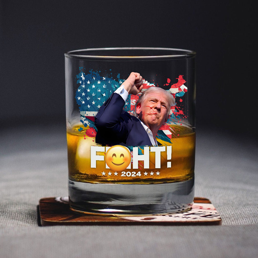 Trump F**ht For America Print Rock Glass HA75 63078