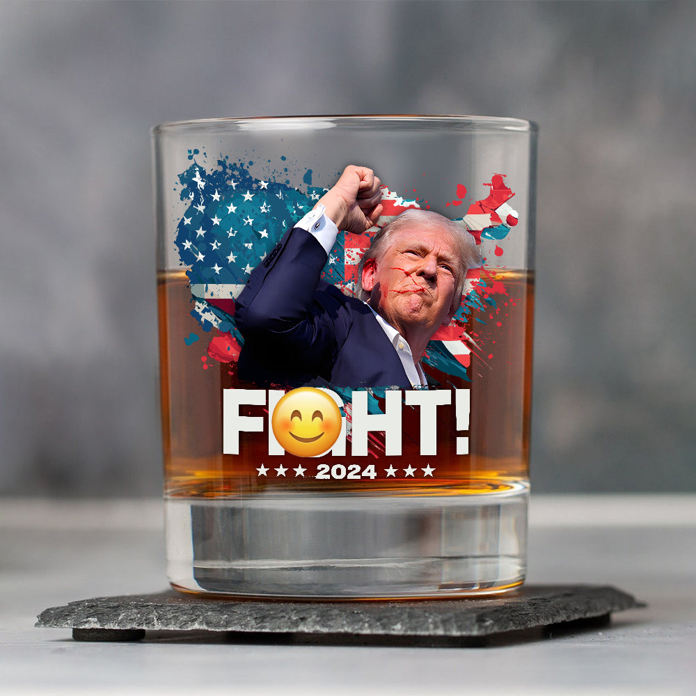 Trump F**ht For America Print Rock Glass HA75 63078