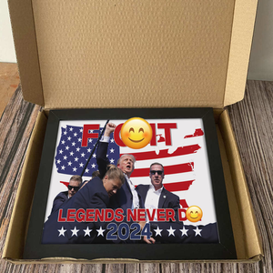 Trump F**ht Legends Never D** 2024 Picture Frame Canvas Poster HA75 63018