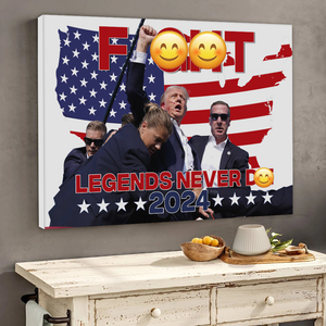 Trump F**ht Legends Never D** 2024 Picture Frame Canvas Poster HA75 63018