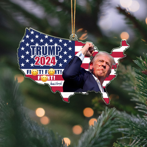 Trump 2024 F**ht For America Acrylic Ornament HA75 63266