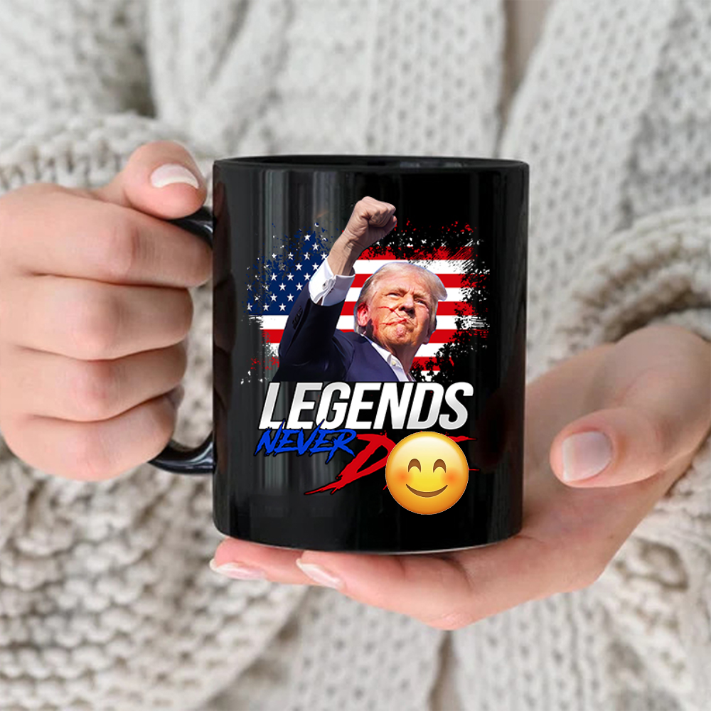 Donald Trump Legends Never D** Black Mug HA75 62980