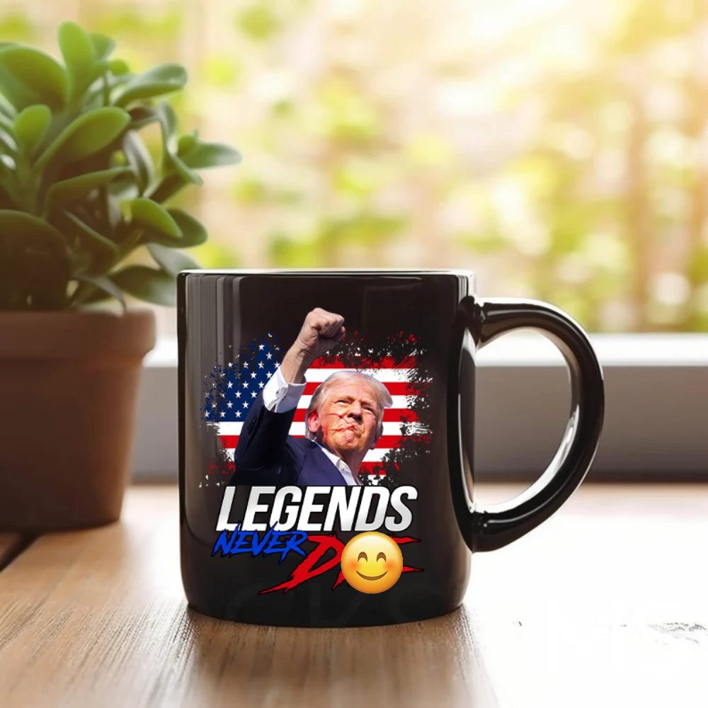 Donald Trump Legends Never D** Black Mug HA75 62980
