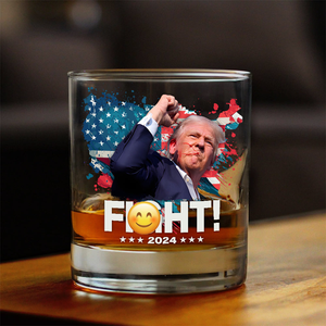 Trump F**ht For America Print Rock Glass HA75 63078