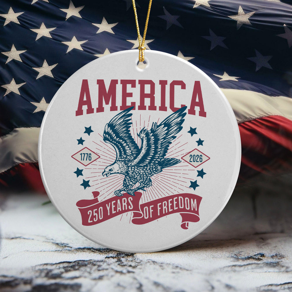 Custom Dog Photo America 250th Anniversary Eagle Ceramic Ornament LM32 895241