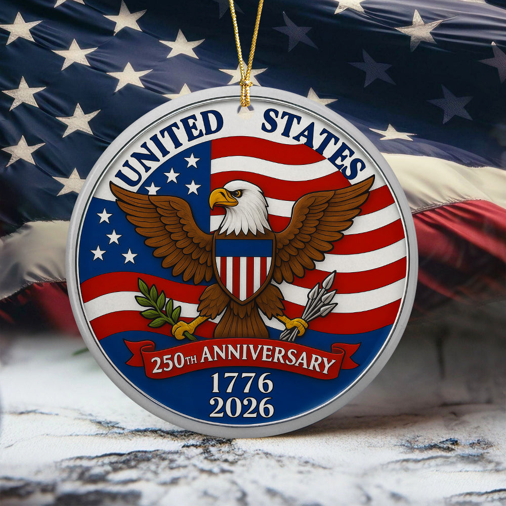 1776 -2026 American 250th Anniversary Eagle Ceramic Ornament CH07 896628