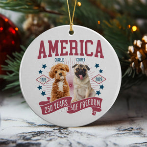 Custom Dog Photo America 250th Anniversary Eagle Ceramic Ornament LM32 895241