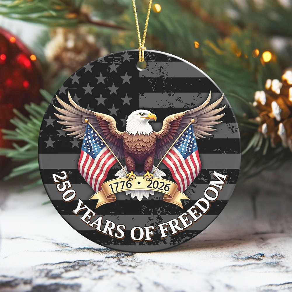 250 Years of Freedom Ceramic Ornament 250th Anniversary USA 1776-2026 Ornament CH07 899214