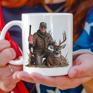 MAGA Patriotic Trump Deer Hunting White Mug LM32 63887