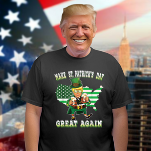 Make St Patrick's Day Great Again Trump Leprechaun Dark Shirt HO82 65598