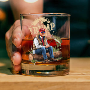 Trump Light Fishing Lovers Gift Print Whiskey Glass HO82 65490