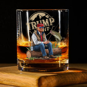 Trump Light Fishing Lovers Gift Print Whiskey Glass HO82 65490