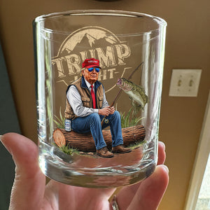 Trump Light Fishing Lovers Gift Print Whiskey Glass HO82 65490