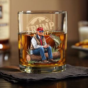 Trump Light Fishing Lovers Gift Print Whiskey Glass HO82 65490