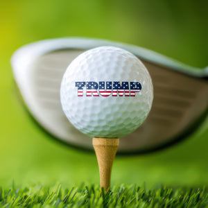 Trump Flag Text Golf Ball Golf Gift, Gift for Golfing Dad, Trump Golf Ball, Father's Day Golf Gift, White Golf Ball TH10 64621
