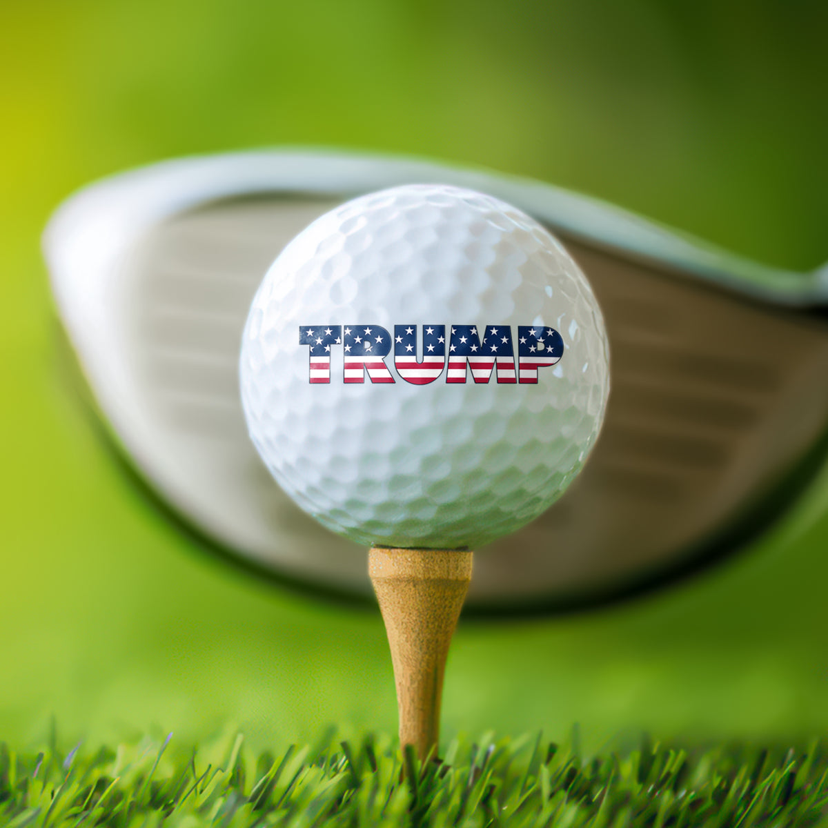 Trump Flag Text Golf Ball Golf Gift, Gift for Golfing Dad, Trump Golf Ball, Father's Day Golf Gift, White Golf Ball TH10 64621