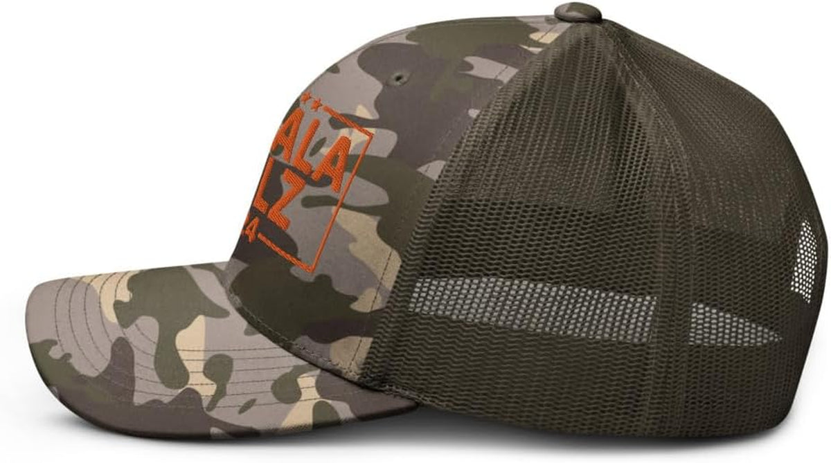 Kamala Harris 2024 '24 Tim Walz Camo Trucker Hat Orange