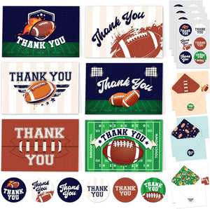 Baseball Thank You Cards, 24Pcs Greeting Card with 6 Designs, Blank Inside, 6X4 Inch, Matching Envelopes & Stickers, Perfect for Birthday, Coach, Father'S Day, Kid Thank You Cards