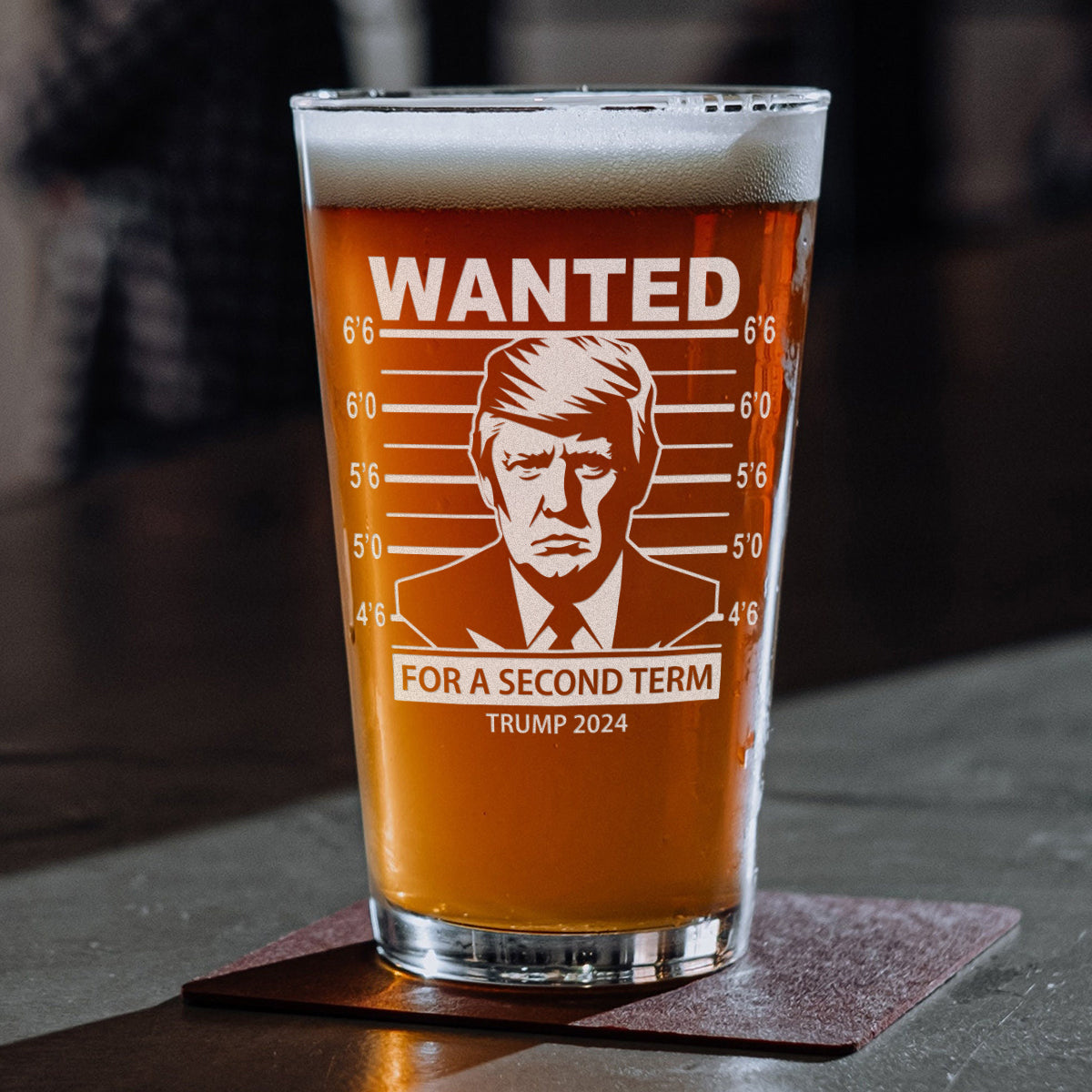 Wanted For A Second Term  Beer Glass N304 62620