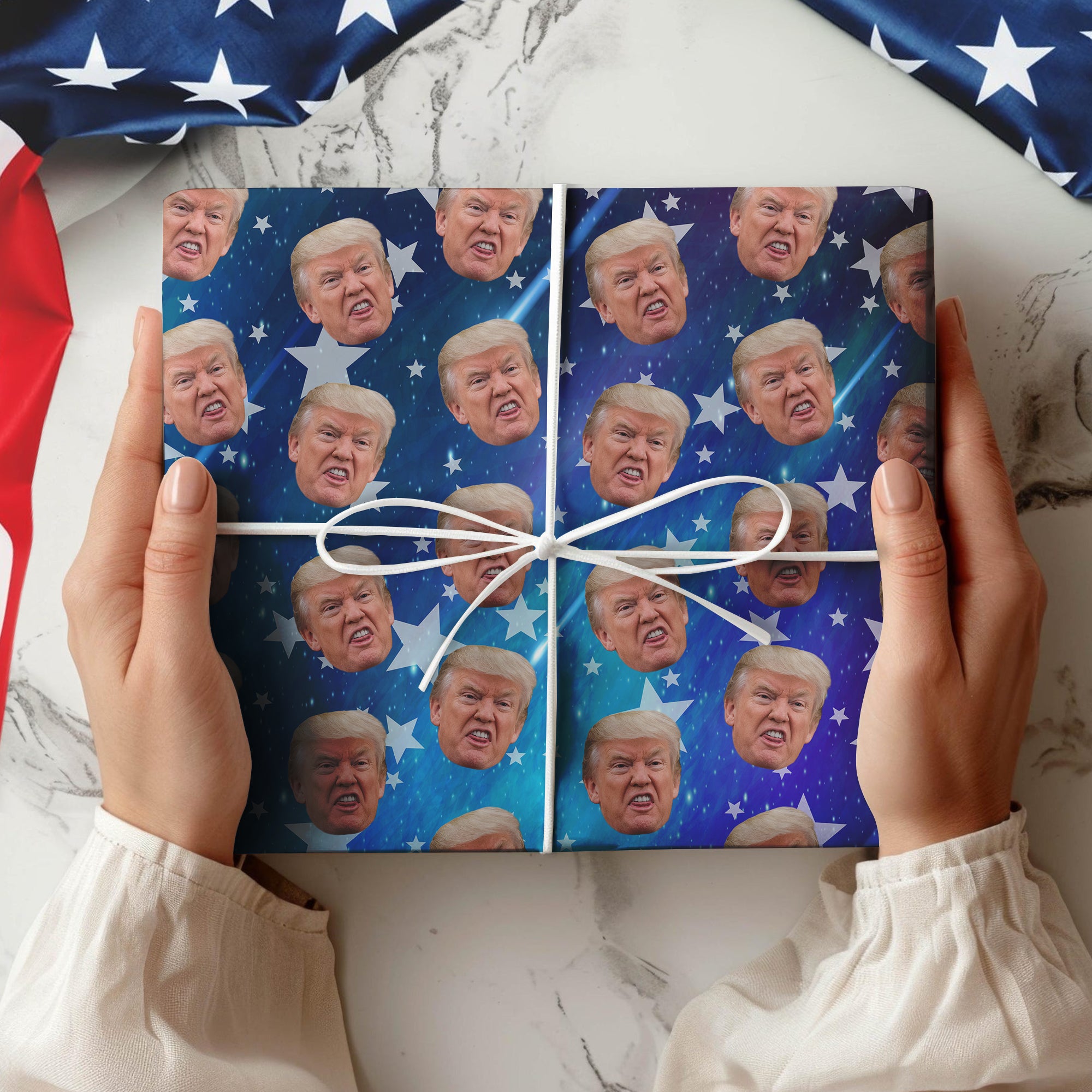 Custom Trump Face Galaxy Wrapping Paper For Christmas Gift HO82 65450