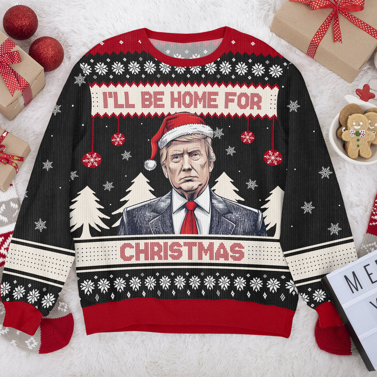 Trump I'll Be Back Christmas Ugly Sweater HA75 63715