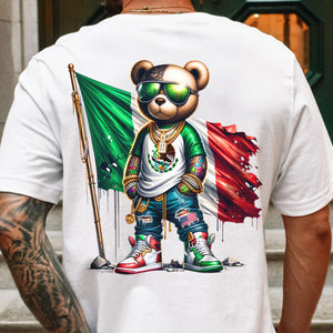 Mexico Flag Teddy, Cartoon Bear, Cool Mexican Flag Bear Back Shirt HA75 63548