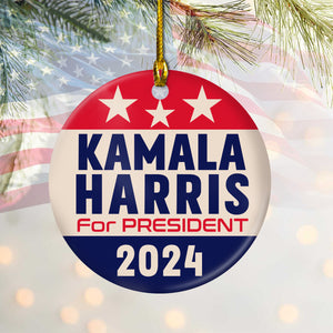 Kamala Harris For President 2024 Ceramic Ornament HA75 63346