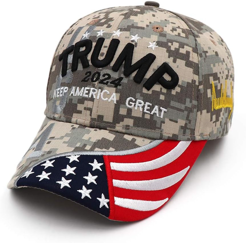 2024 Hat Keep America Great Hat MAGA Camo Embroidered Adjustable Baseball Cap