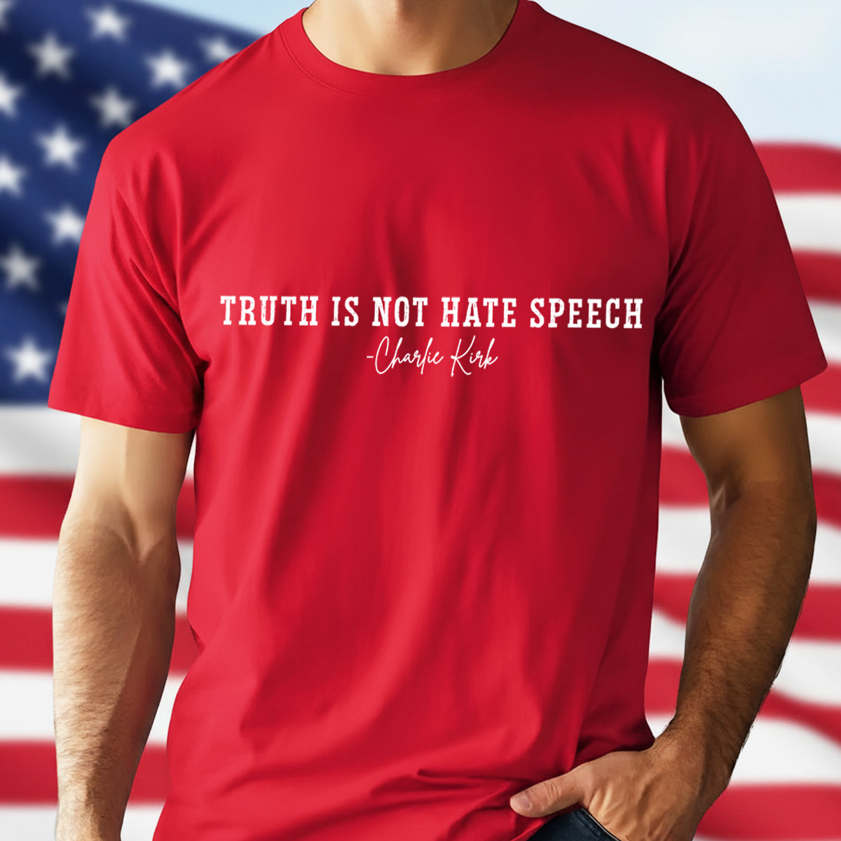 Pray For Charlie Kirk - Truth Is Not Hate Speech Dark Shirt LM32 65671
