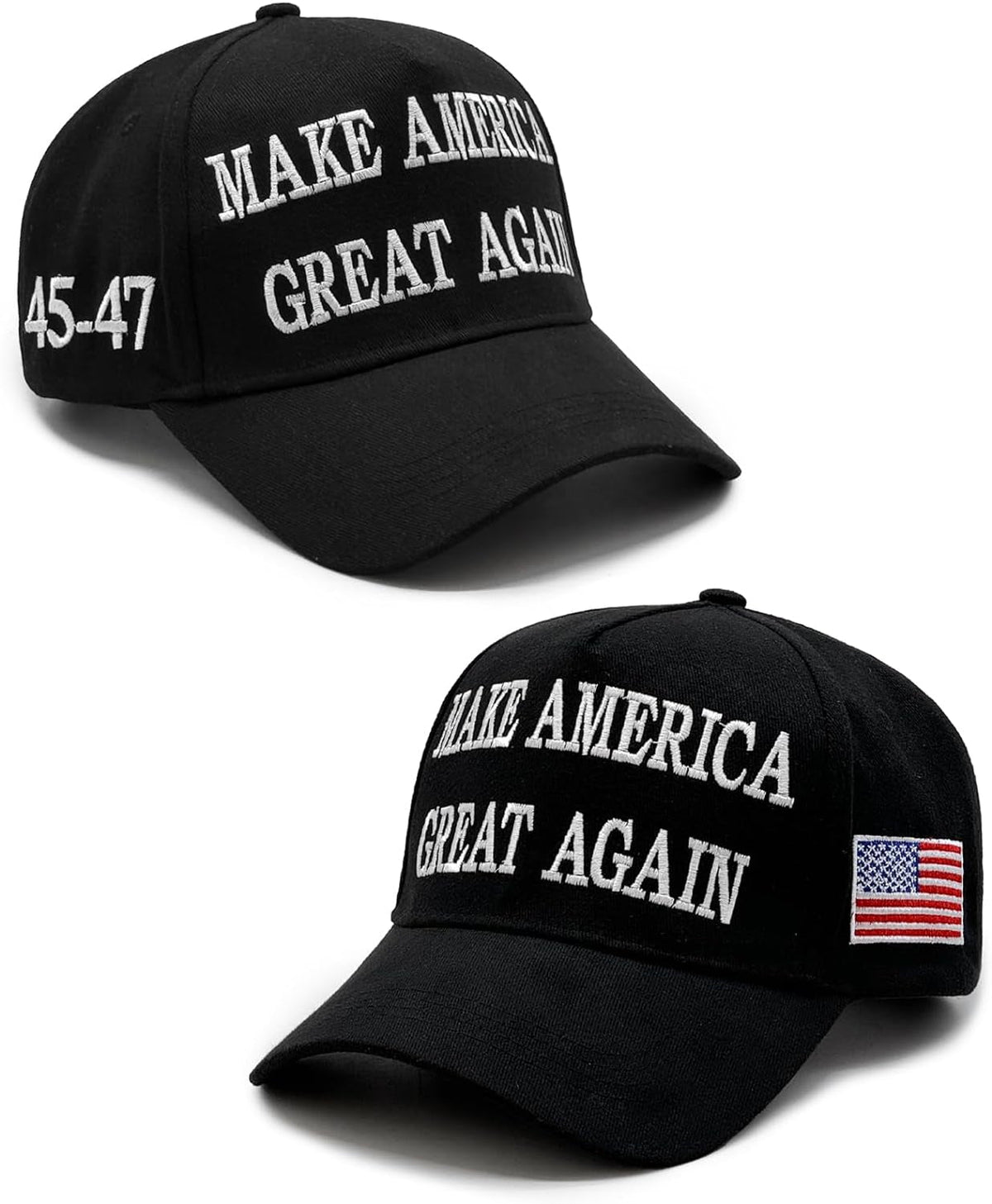 Trump 2024 45-47 MAGA Hat Make America Great Again Donald Trump Slogan with USA Flag Baseball Cap